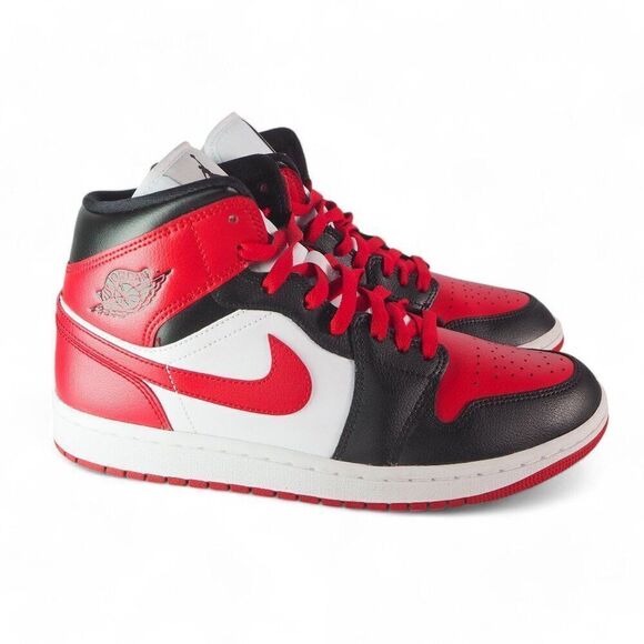 Air Jordan 1 Mid 'Alternate Bred Toe' Basketball Shoes BQ6472-079 Women's 9.5 - Picture 4 of 13